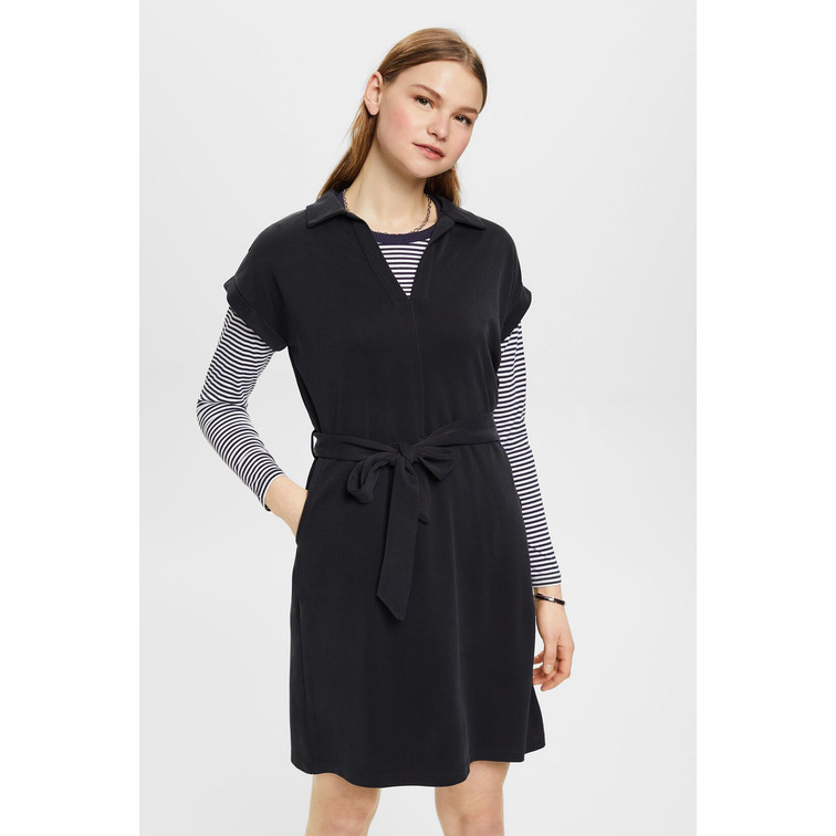 VESTIDO MIDI CON CUELLO EN PICO MUJER ESPRIT