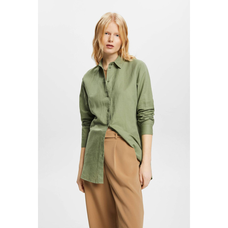 BLUSA EN MEZCLA DE LINO MUJER ESPRIT
