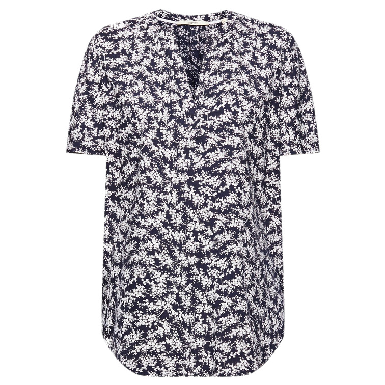 BLUSA ESTAMPADA DE CUELLO EN PICO MUJER ESPRIT