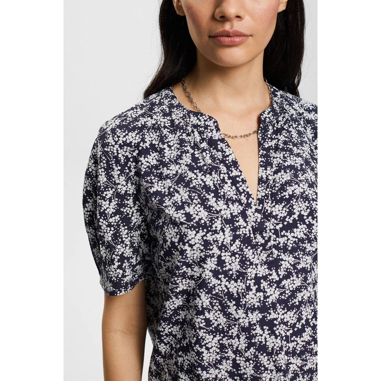 BLUSA ESTAMPADA DE CUELLO EN PICO MUJER ESPRIT