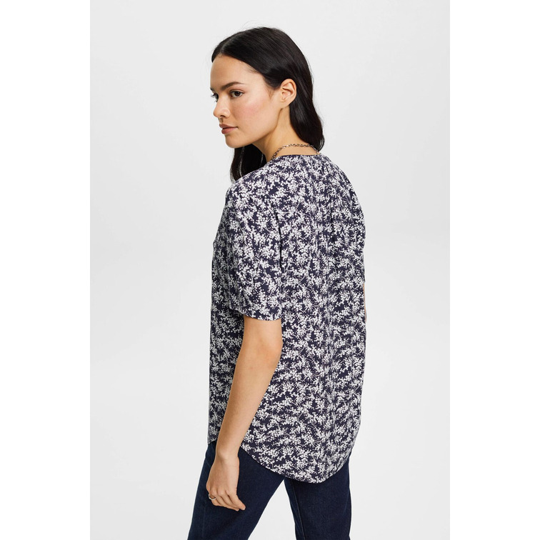 BLUSA ESTAMPADA DE CUELLO EN PICO MUJER ESPRIT