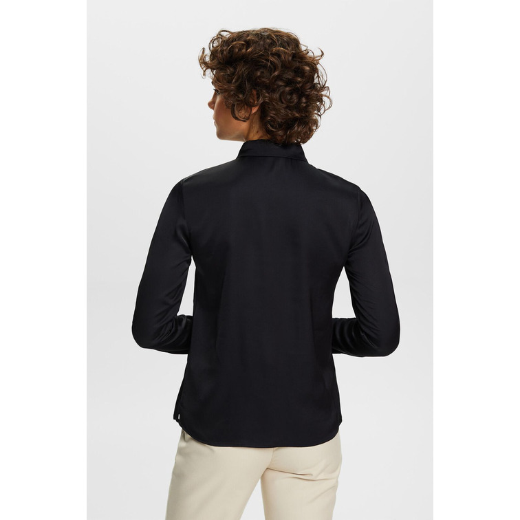 BLUSA DE MANGA LARGA EN TEJIDO SATÉN MUJER ESPRIT