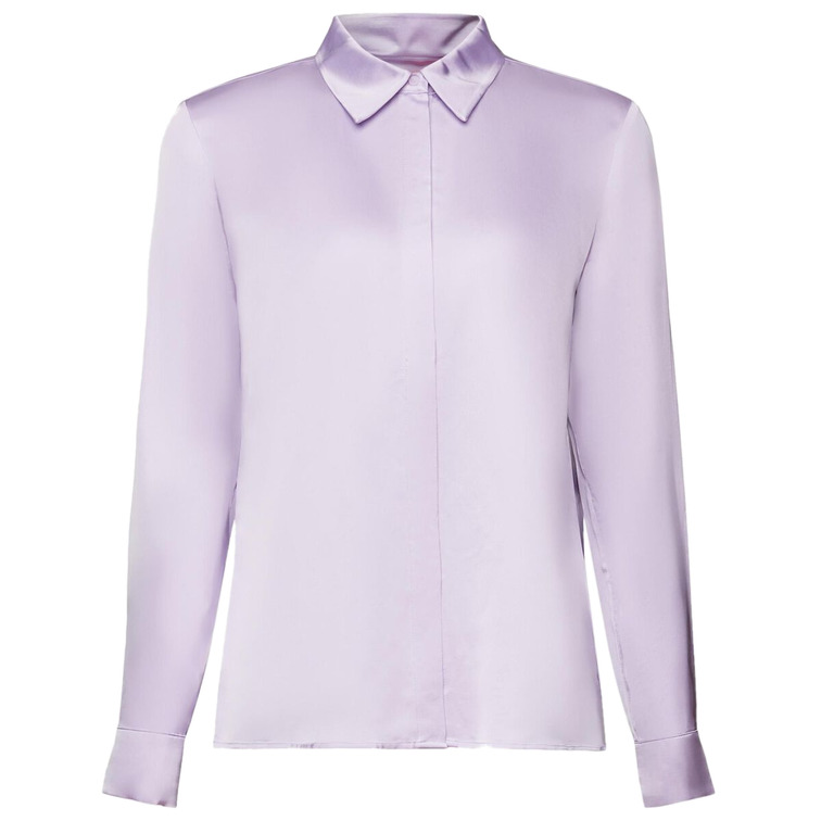 BLUSA DE MANGA LARGA EN TEJIDO SATÉN MUJER ESPRIT