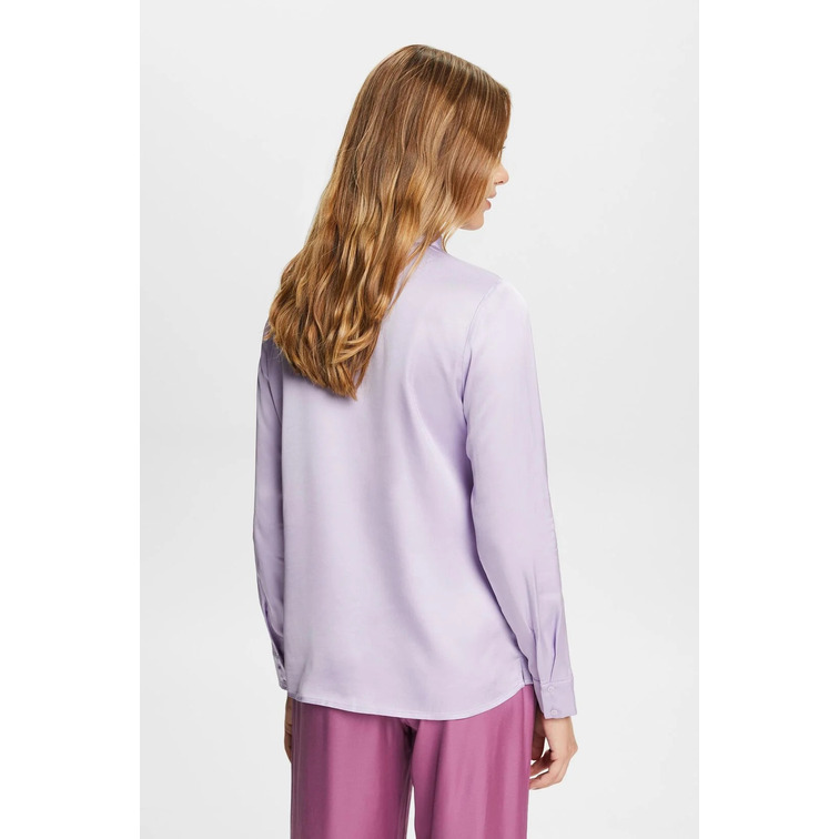 BLUSA DE MANGA LARGA EN TEJIDO SATÉN MUJER ESPRIT