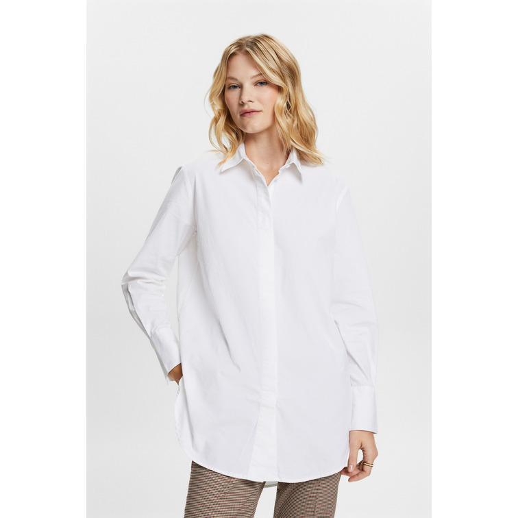 CAMISA MUJER  ESPRIT COT PLAINE BLOU