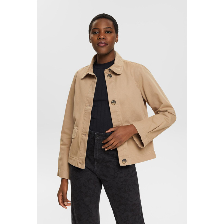 CHAQUETA DE ALGODÓN DE CORTE CUADRADO MUJER ESPRIT