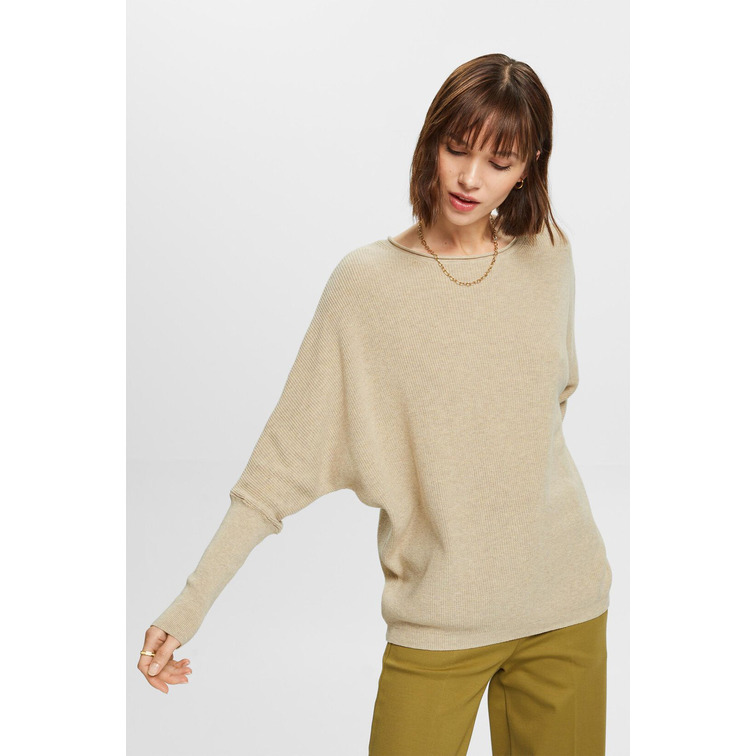 JERSEY CON MANGAS MURCIÉLAGO EN PUNTO ACANALADO MUJER ESPRIT