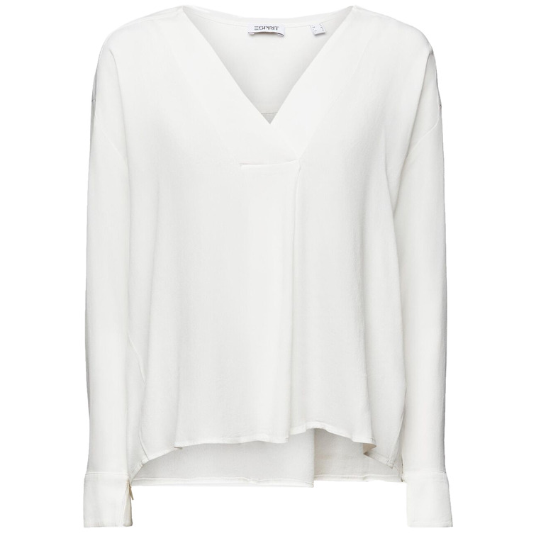 BLUSA DE CREPÉ MUJER ESPRIT CON CUELLO V