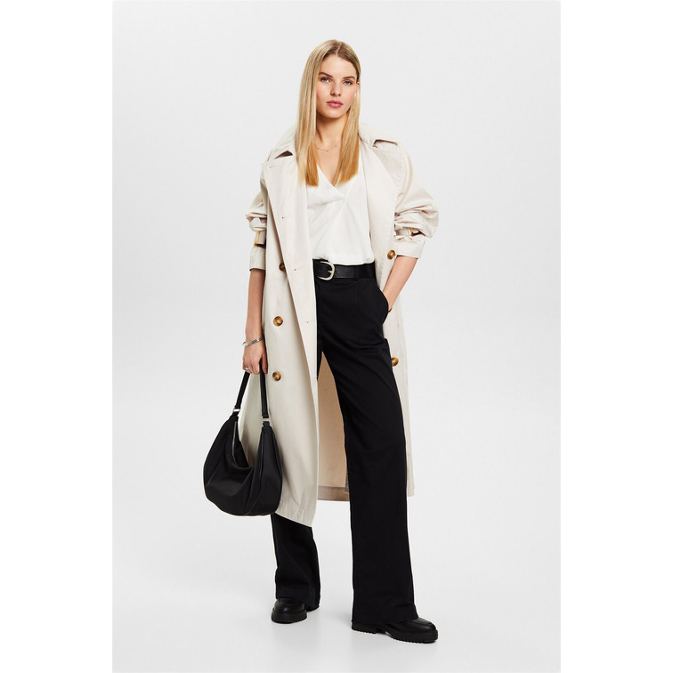 BLUSA DE CREPÉ MUJER ESPRIT CON CUELLO V