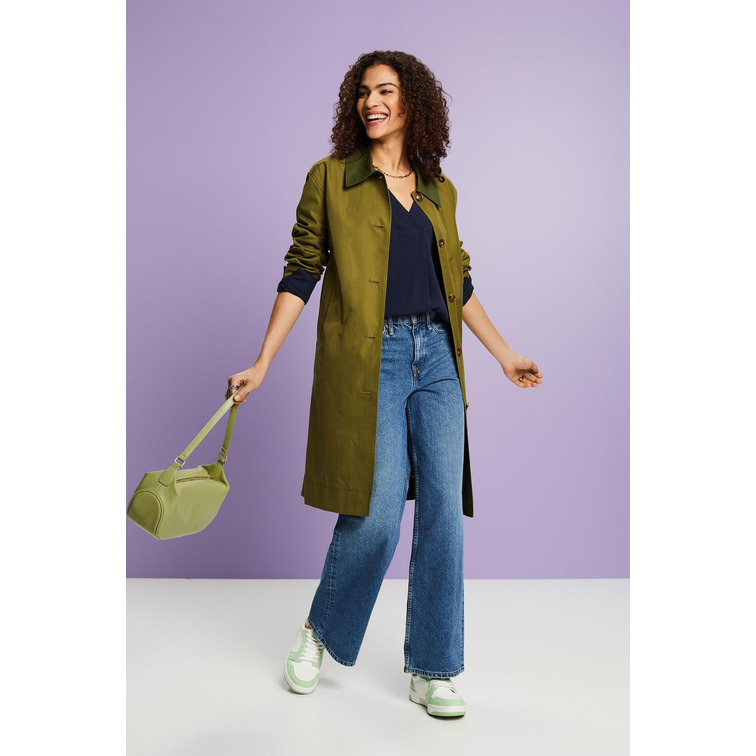 BLUSA DE CREPÉ MUJER ESPRIT CON CUELLO V