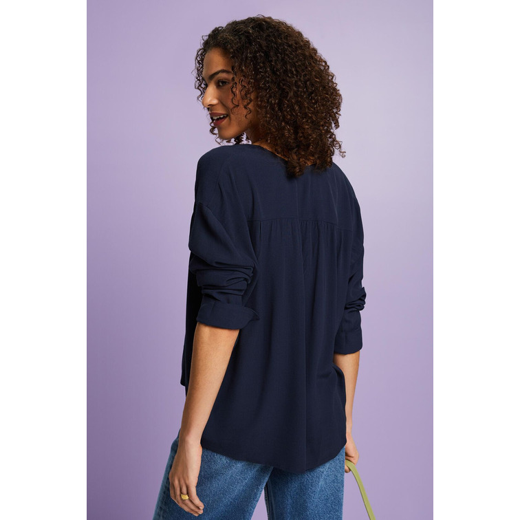 BLUSA DE CREPÉ MUJER ESPRIT CON CUELLO V