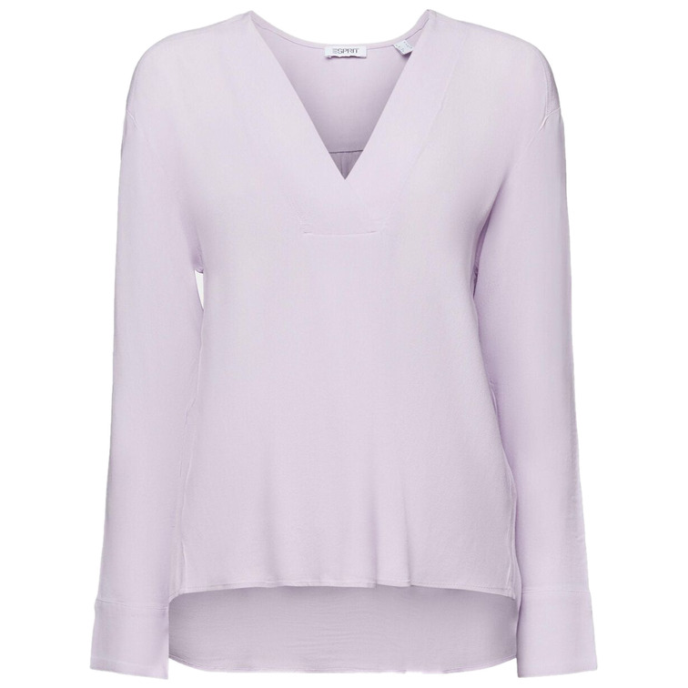 BLUSA DE CREPÉ MUJER ESPRIT CON CUELLO V