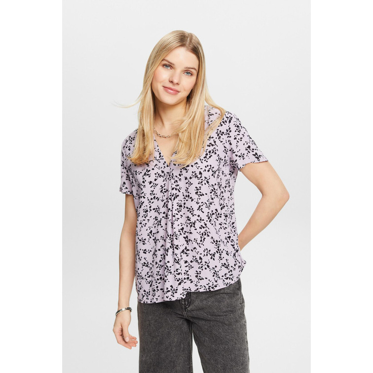 BLUSA ESTAMPADA CON ESCOTE PICO MUJER ESPRIT