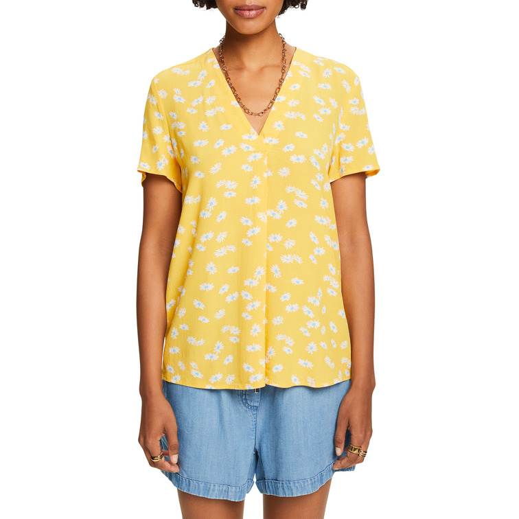 BLUSA ESTAMPADA CON ESCOTE PICO MUJER ESPRIT