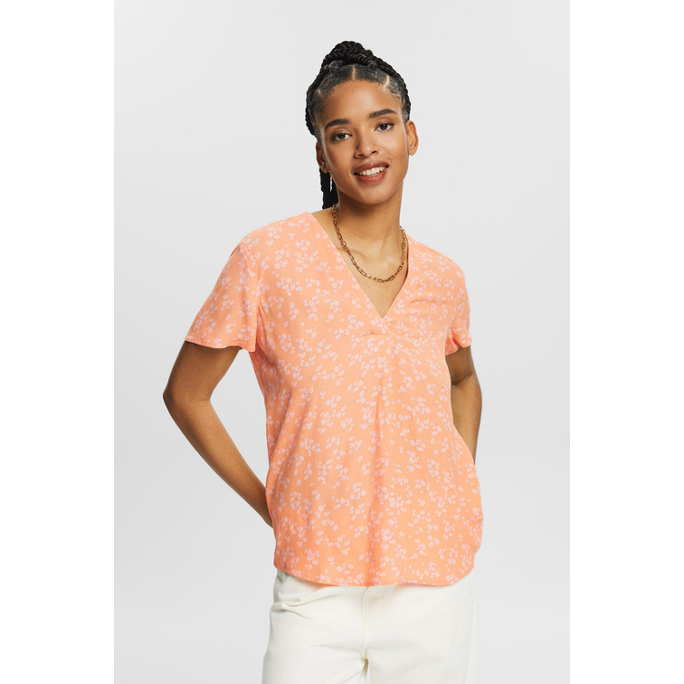 BLUSA ESTAMPADA CON ESCOTE PICO MUJER ESPRIT