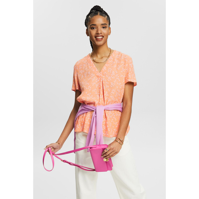 BLUSA ESTAMPADA CON ESCOTE PICO MUJER ESPRIT
