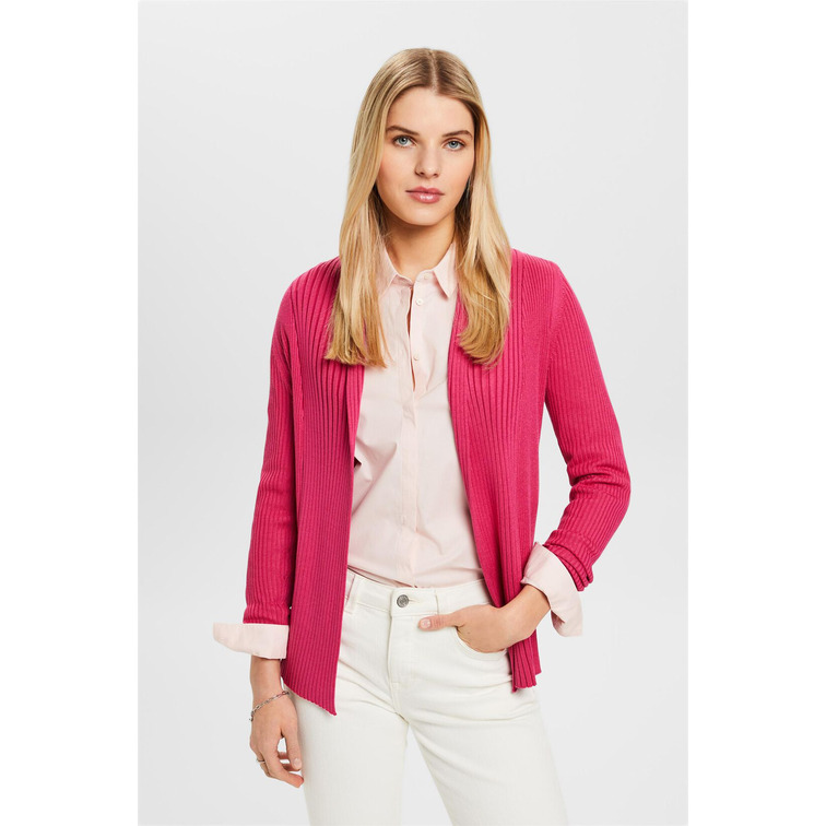 CÁRDIGAN ABIERTO DE PUNTO ACANALADO MUJER ESPRIT