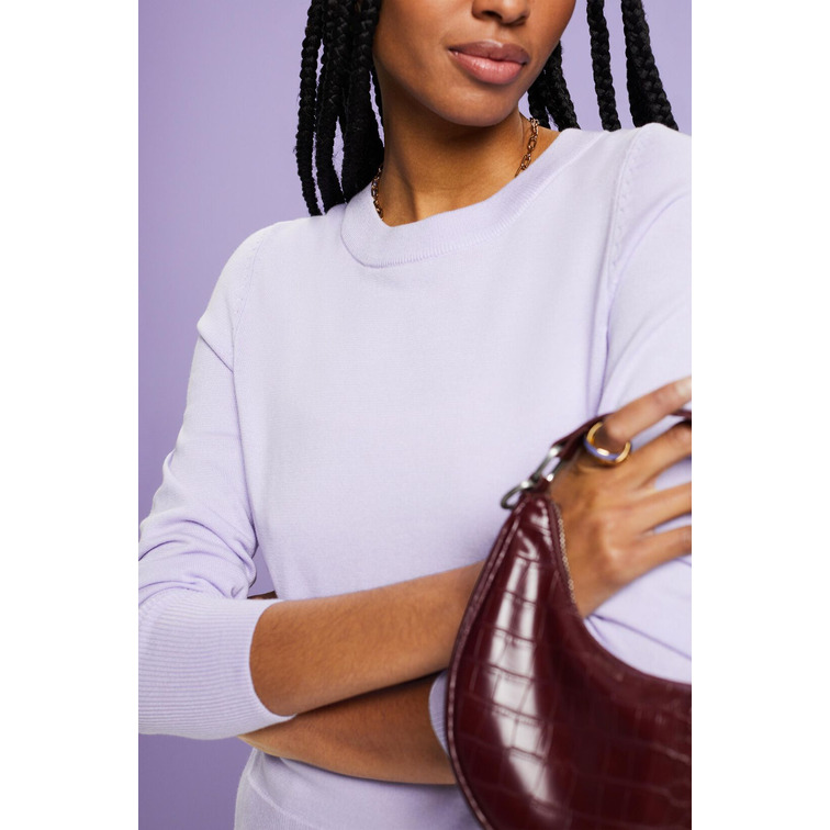 JERSEY DE ALGODÓN CON CUELLO REDONDO MUJER ESPRIT