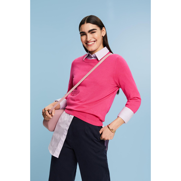 JERSEY DE ALGODÓN CON CUELLO REDONDO MUJER ESPRIT