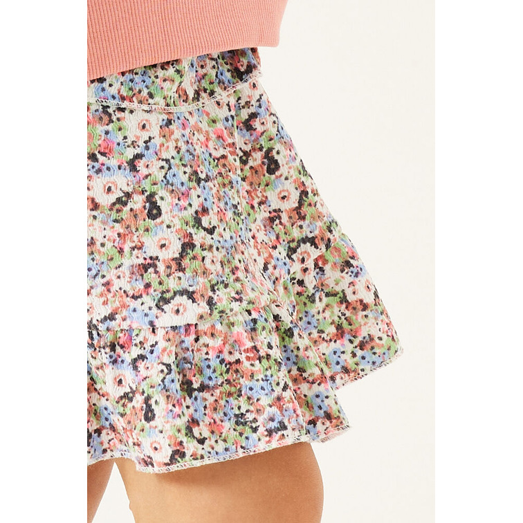 FALDA DE VOLANTES CON ESTAMPADO FLORAL GARCIA JEANS