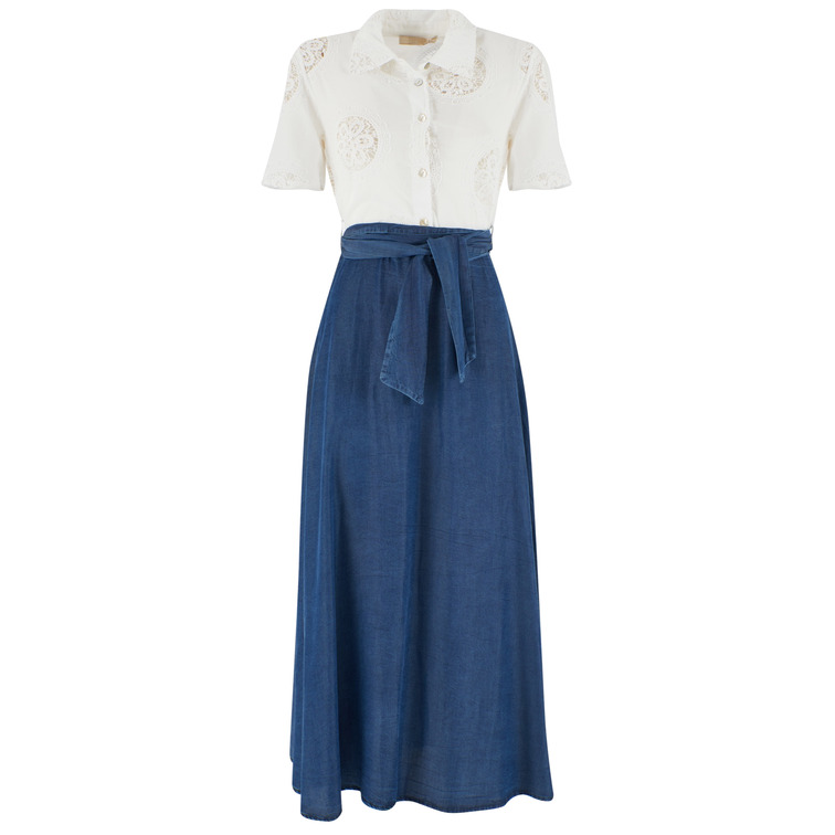 VESTIDO MUJER  YES ZEE ABITO DONNA CHEMISIER CON CINT