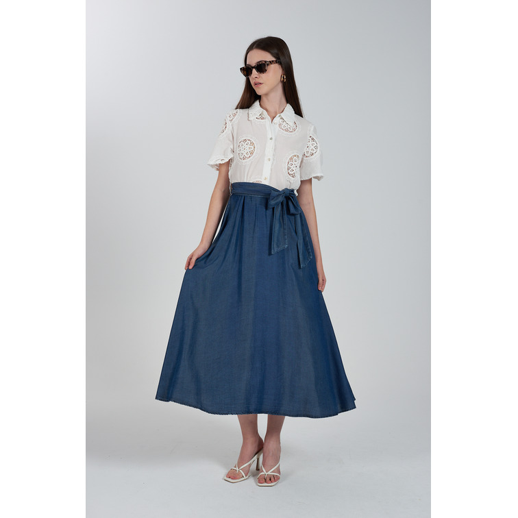 VESTIDO MUJER  YES ZEE ABITO DONNA CHEMISIER CON CINT