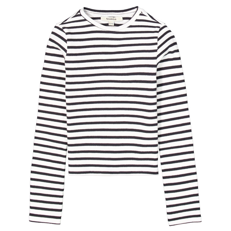 CAMISETA MANGA LARGA NIÑA GARCIA JEANS ACANALADA A RAYAS