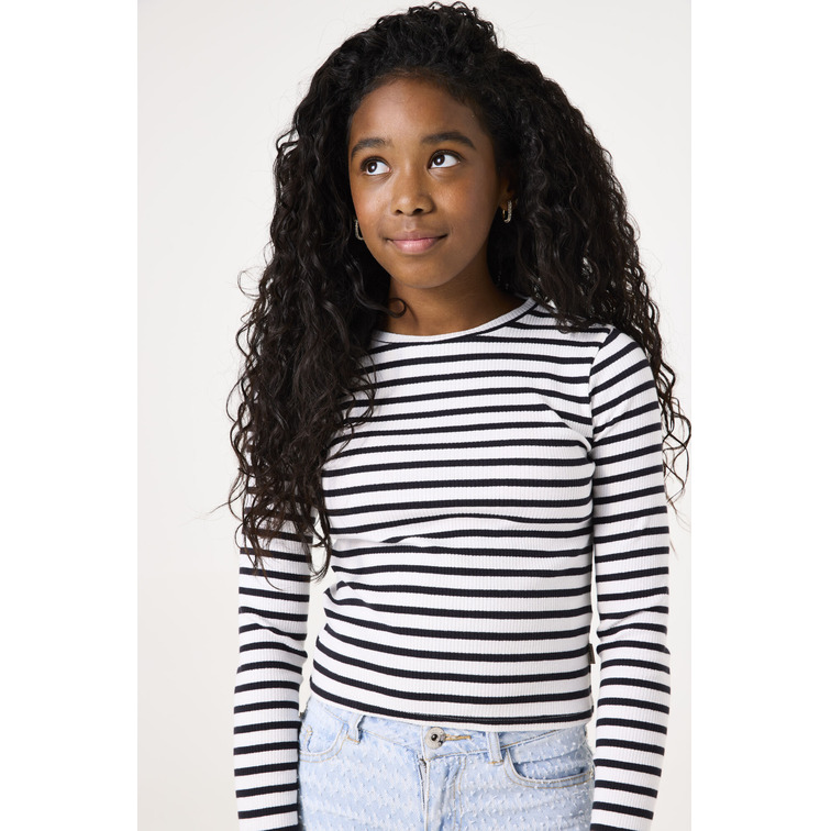CAMISETA MANGA LARGA NIÑA GARCIA JEANS ACANALADA A RAYAS
