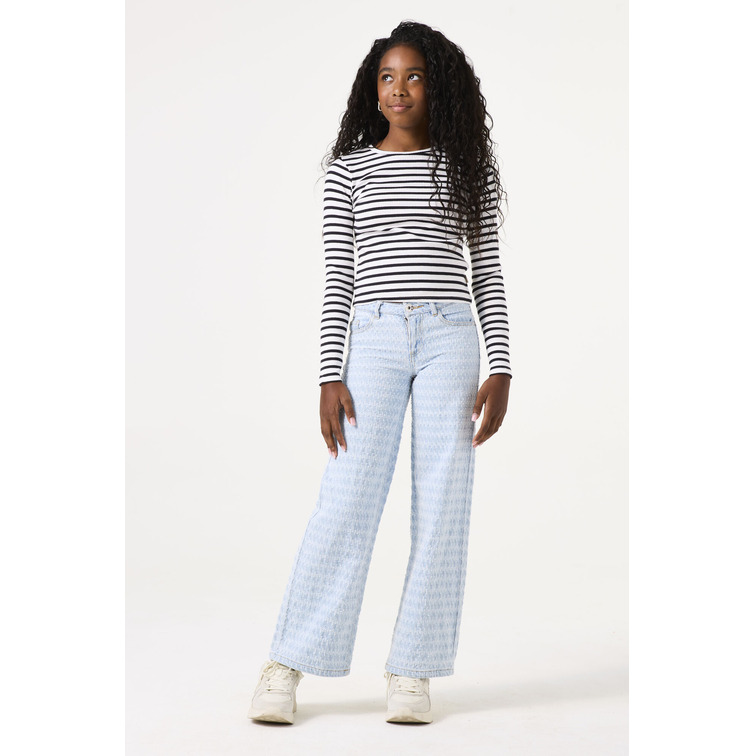 CAMISETA MANGA LARGA NIÑA GARCIA JEANS ACANALADA A RAYAS
