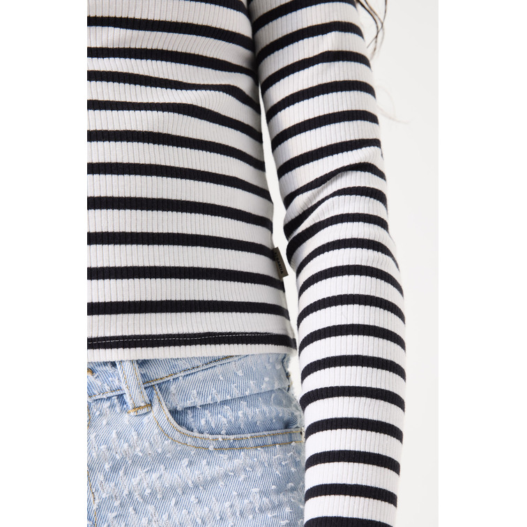 CAMISETA MANGA LARGA NIÑA GARCIA JEANS ACANALADA A RAYAS