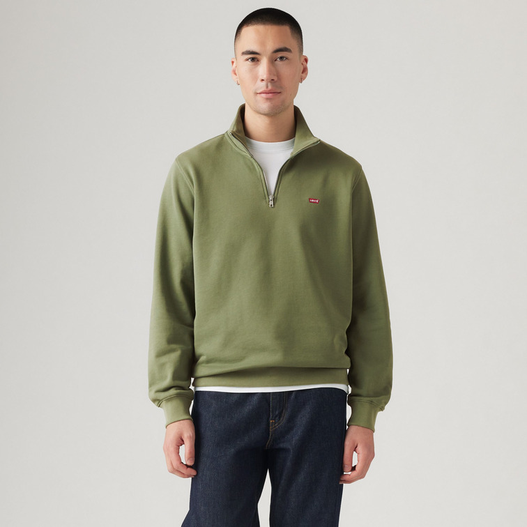 SUDADERA HOMBRE  LEVI'S ORIGINAL HM 1/4 ZIP MOSS OLIVE