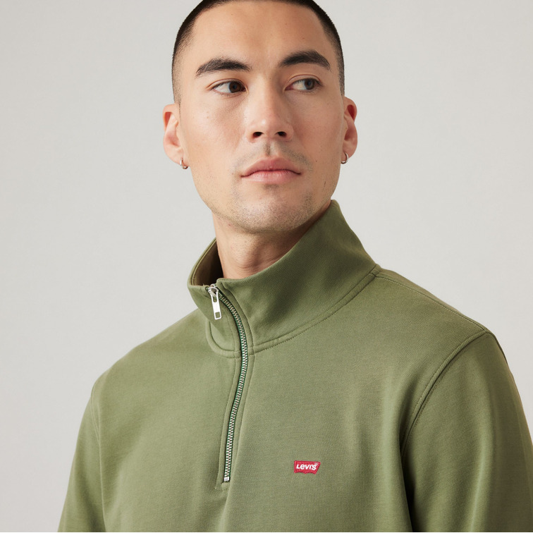 SUDADERA HOMBRE  LEVI'S ORIGINAL HM 1/4 ZIP MOSS OLIVE
