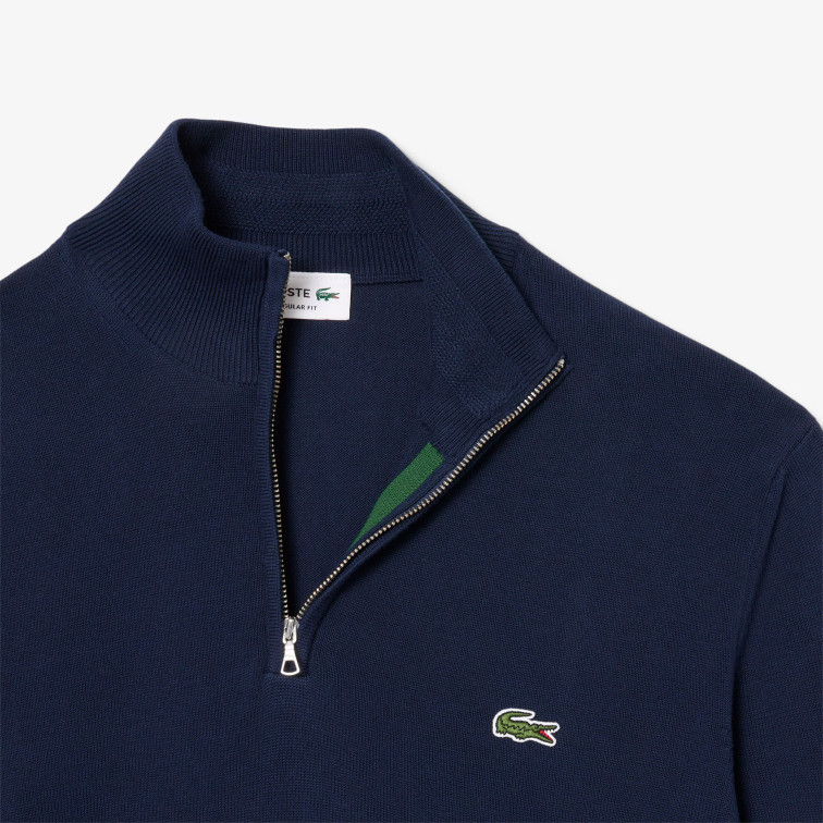 JERSEY CON CREMALLERA HOMBRE LACOSTE EN ALGODÓN ECOLÓGICO