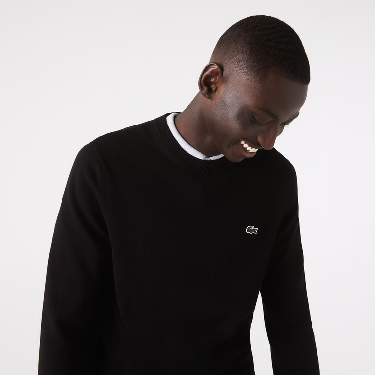 JERSEY CUELLO REDONDO HOMBRE LACOSTE EN ALGODÓN ECOLÓGICO