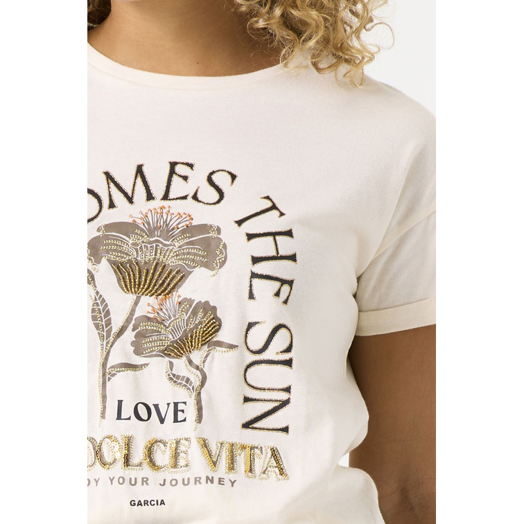 CAMISETA MUJER GARCIA JEANS ESTAMPADO EN PECHO