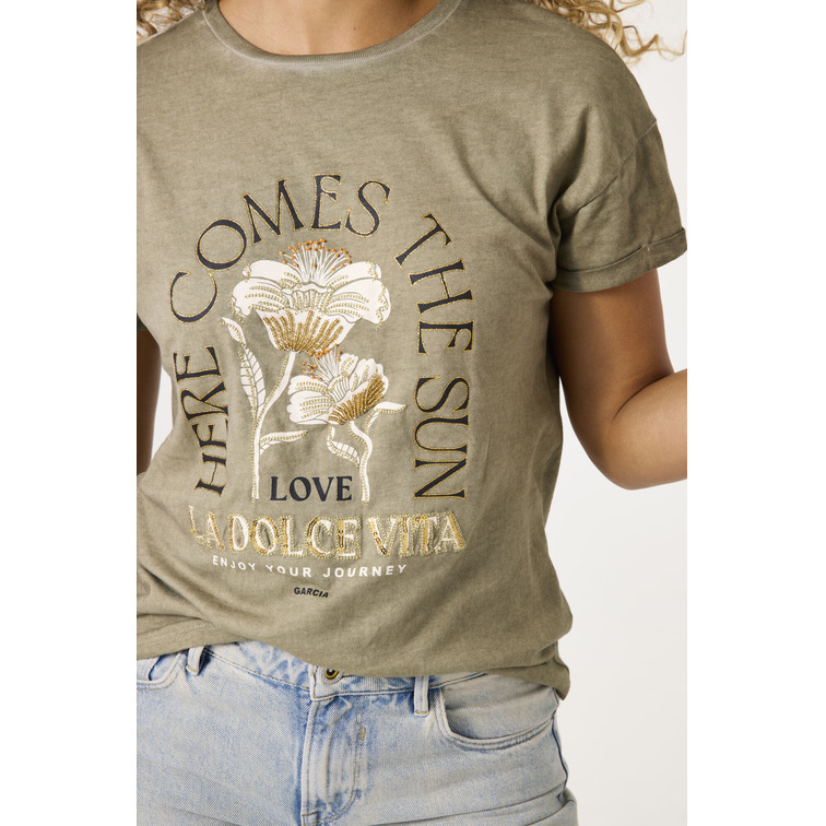 CAMISETA MUJER GARCIA JEANS ESTAMPADO EN PECHO
