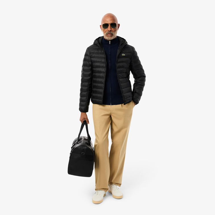 PLUMÍFERO ACOLCHADO HOMBRE LACOSTE IMPERMEABLE CON CAPUCHA
