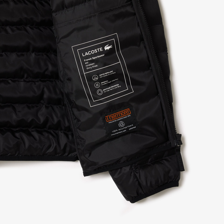 PLUMÍFERO ACOLCHADO HOMBRE LACOSTE IMPERMEABLE CON CAPUCHA
