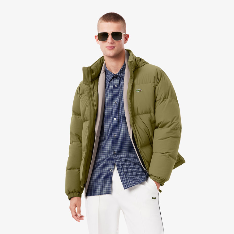 CAZADORA ACOLCHADA HOMBRE LACOSTE CON CAPUCHA HIDRÓFUGA