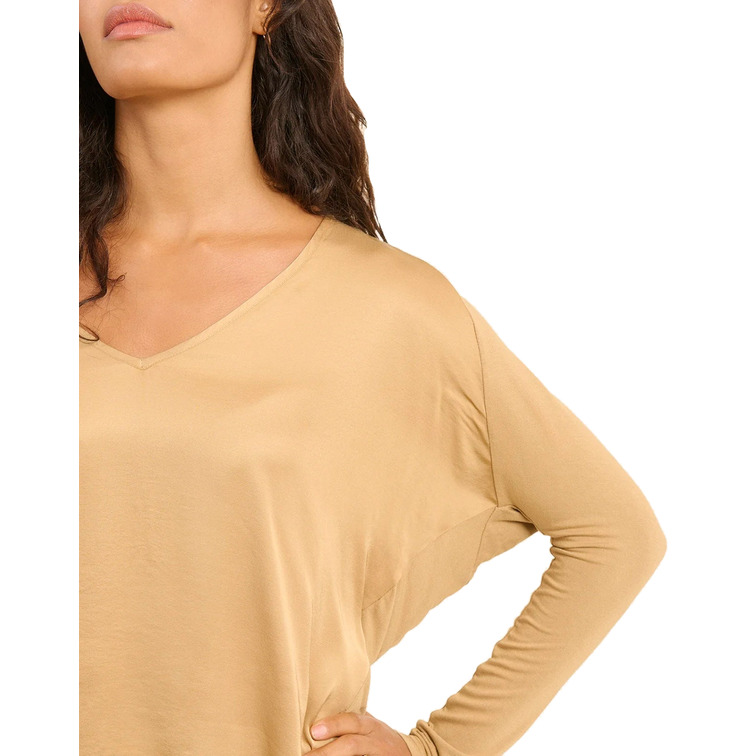 CAMISETA MANGA LARGA MUJER  NAFNAF PARIS TEJIDO SATINADO
