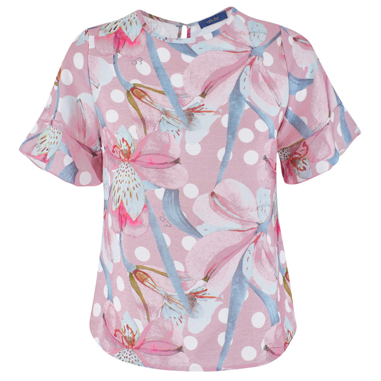 BLUSA MANGA CORTA MUJER YESZEE ESTAMPADO FLORAL
