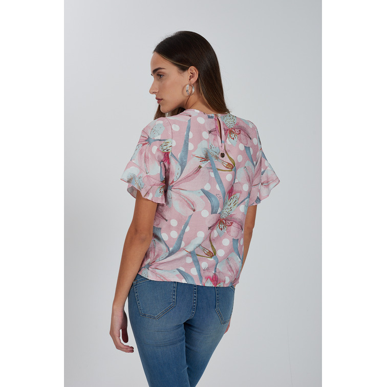 BLUSA MANGA CORTA MUJER YESZEE ESTAMPADO FLORAL