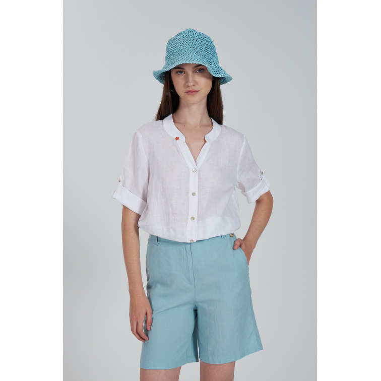 CAMISA MUJER  YES ZEE CAMICIA DONNA MISTO LINO