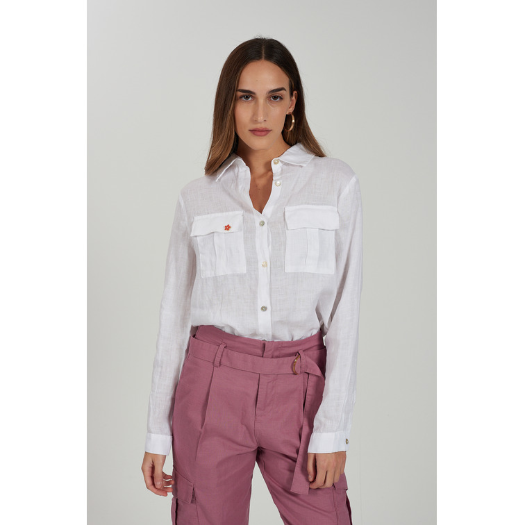 CAMISA MUJER  YES ZEE CAMICIA DONNA MISTO LINO