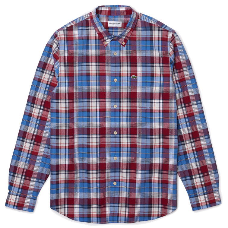 CAMISA EN ALGODÓN STRETCH DE CUADROS HOMBRE LACOSTE