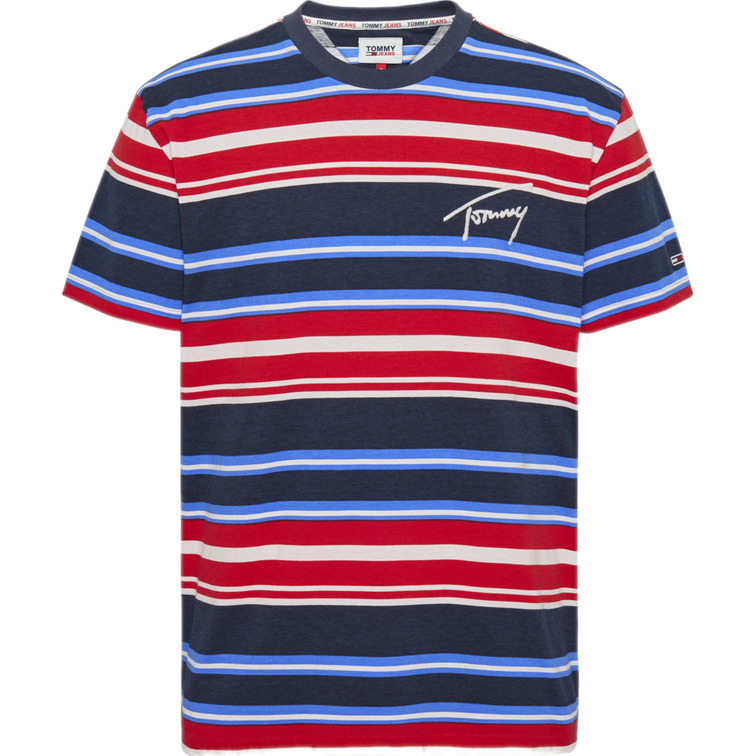 CAMISETA A RAYAS CON LOGO FIRMA HOMBRE TOMMY JEANS