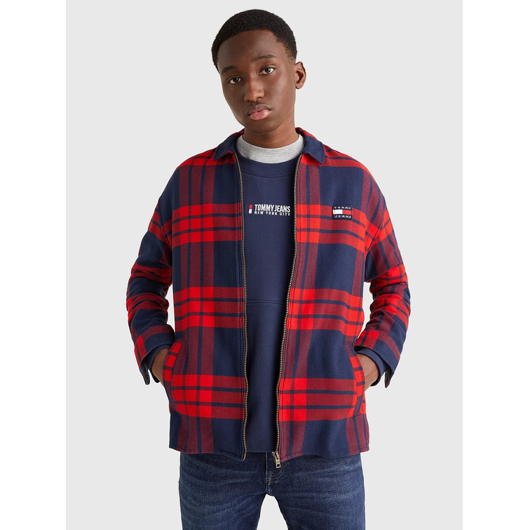 SOBRECAMISA DE CUADROS CON CREMALLERA HOMBRE TOMMY JEANS