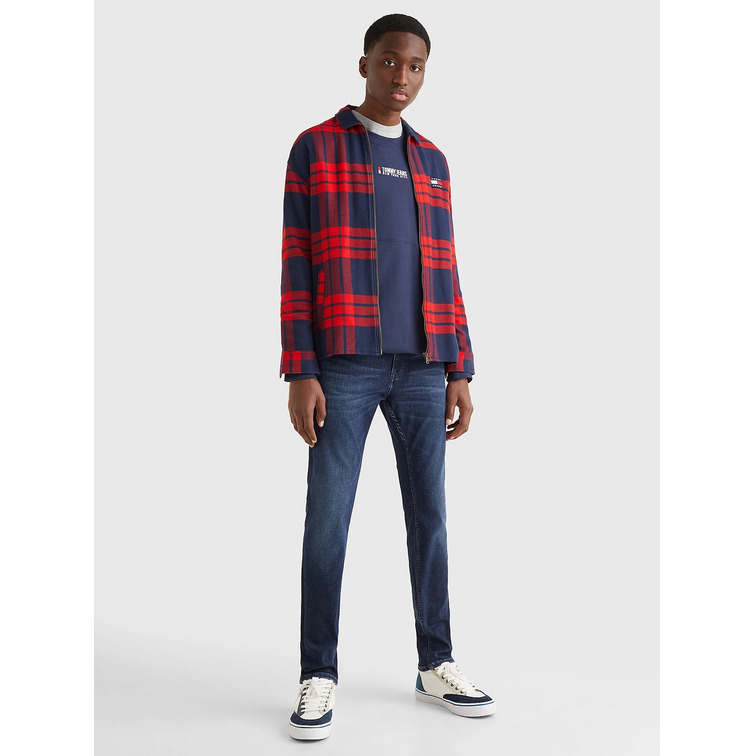 SOBRECAMISA DE CUADROS CON CREMALLERA HOMBRE TOMMY JEANS