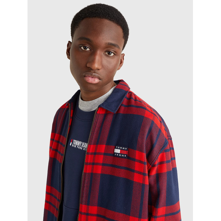SOBRECAMISA DE CUADROS CON CREMALLERA HOMBRE TOMMY JEANS