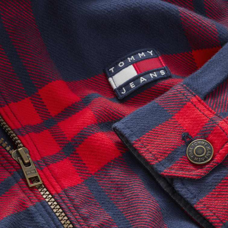 SOBRECAMISA DE CUADROS CON CREMALLERA HOMBRE TOMMY JEANS